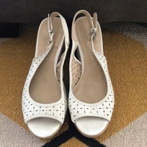 Franco Sarto White Wedge Sandal